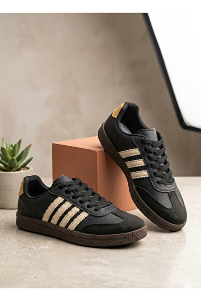 FASHION Unisex Low-Top Casual Sneakers with Contrast Stripe Design, Lace-Up C...