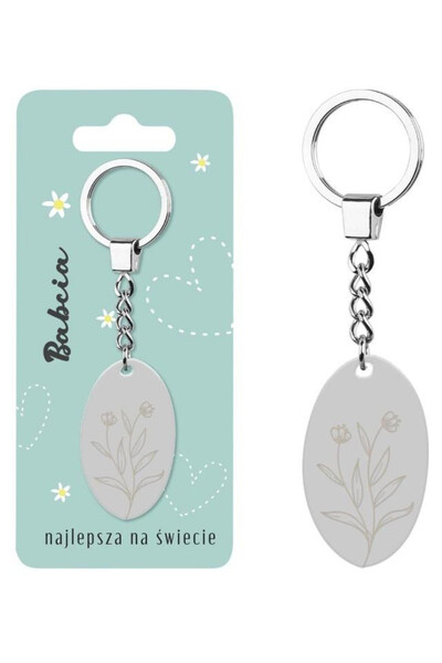 Be-Happy Gifts , Breloc pentru chei metal si acrilic cu inscriptie 'Babcia na...