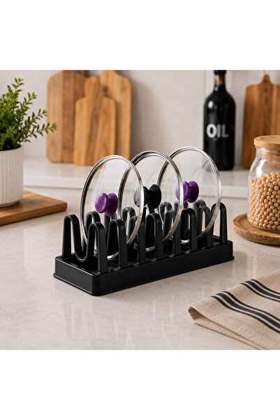 kitchen soft 2 Adet 6 Bölmeli Tencere Kapak Düzenleyici Tabak Organizeri Taba...