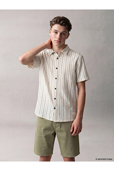 LC Waikiki Peak New Season Striped Poplin Boys' Shirt