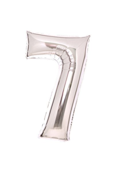 AMSCAN Balon cifra 7, Amscan, Folie de aluminiu, 66 cm, Argintiu