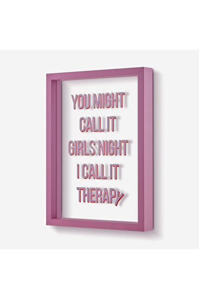 GIFT COMPANY Ροζ Γυάλινο MDF CALL IT Therapy Πλαίσιο 26Χ35x4 εκ.