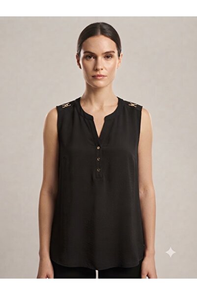 centilmen بلوزة بدون أكمام بتفاصيل أزرار من تولجا ساراكوغلو10982