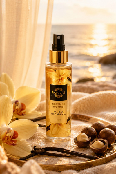 Fiorevita Spray de Corp cu Sclipici Vanilla Macadamia 125 ml – Body Mist Parf...