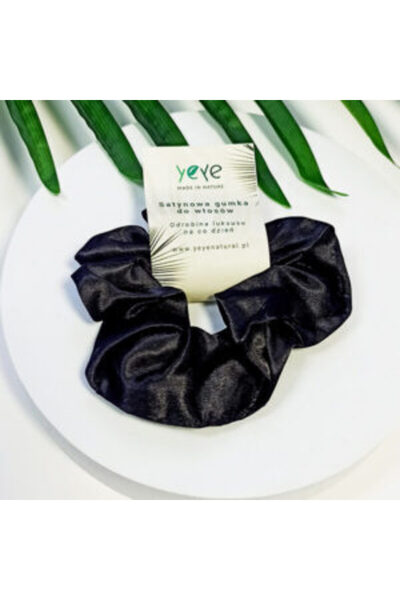 YEYE Made In Nature Elastic de păr din satin Yeye negru