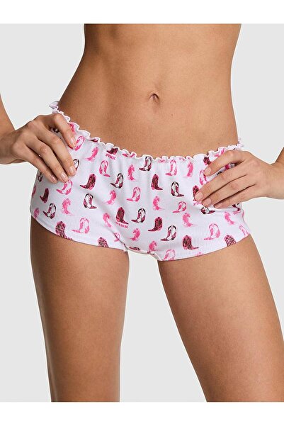PINK Pamuklu Arkadan Bağlamalı Boyshort Külot