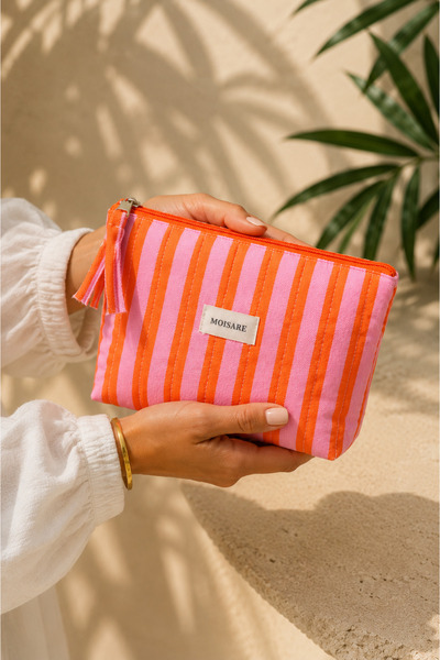 MOISARE Makeup Bag Quilted Organizer - Travel Cosmetic Organizer Zippered Mul...