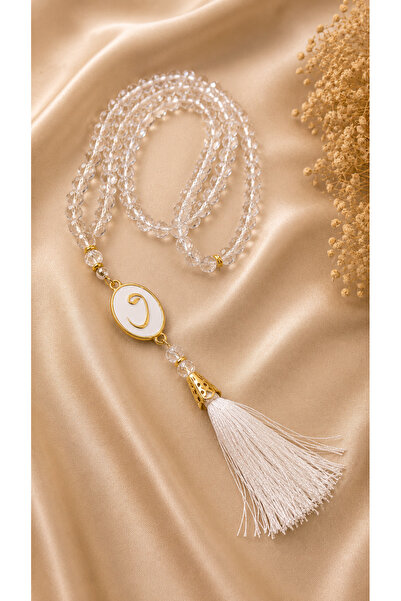Silver Seasons Vav Detailed Crystal-Looking 99-Piece Prayer Beads – with Tassels