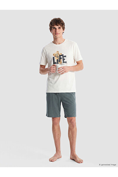 LC Waikiki Peak New Season Standard Fit Men's Shorts Pajama Set