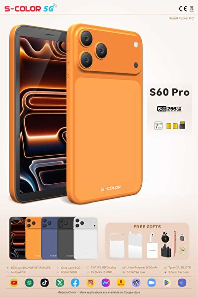 China S-Color S60 Pro 5g – 7-Inch Screen |   6Gb Ram |   256Gb Rom |   5000Ma...