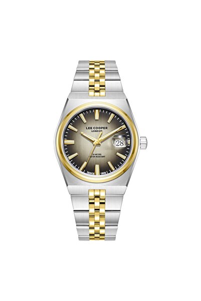 Lee Cooper Men's Wristwatch with Calendar Dual Color Gold Silver Steel Band S...