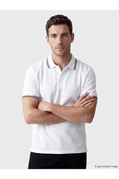 LC Waikiki Peak New Season Polo Collar Textured Men's T-Shirt