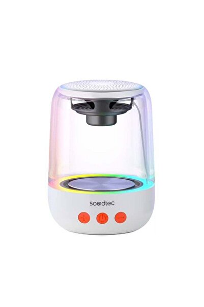 porodo Soundtec Crystal-Glow Mini Bluetooth Speaker with RGB Lights, Around 5...
