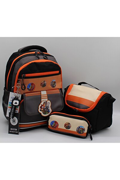 Bevitton 492 Waterproof Fabric Boys' Primary School Bag Patterned 3-Piece Set...
