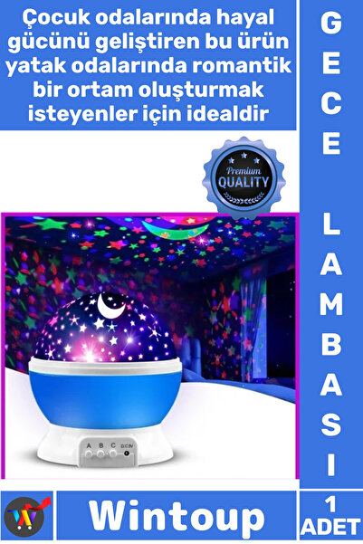 Wintoup #Lamba Yıldızlı Projeksiyon Galaxy Çocuk Yatak Oda Dekoratif Döner Ta...