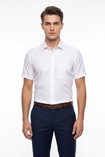 KAMER Men's Large Size Classic Single Pocket Short Sleeve Shirt 4901 Bgl-St05599