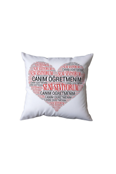 Beramussa I Love You Written in Any Language Heart Patterned Pillow, Funny Gift