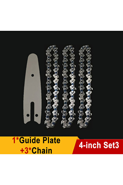 Choice1 4-inch Set3 4 Inch Saw Blade Chainsaw Chains and Guide Bar Mini Steel...