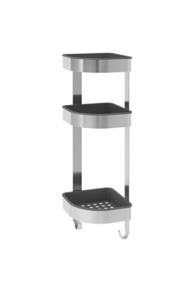 SUPER ACCESS BROGRUND Corner wall shelf unit, stainless steel, 19 x 58 cm