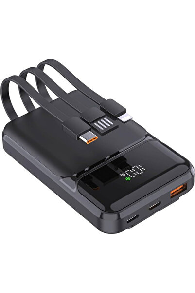 OEM T80S Power Bank 10000mAh 22.5W με θύρα USB-A και θύρα USB-C Μαύρο