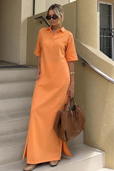 Madmext Yavruağzı Modal Fabric Maxi Shirt Dress Mg2866