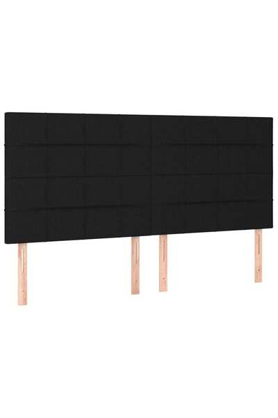 vidaxl Tăblie de pat neagră 160x5x118/128 cm, material textil