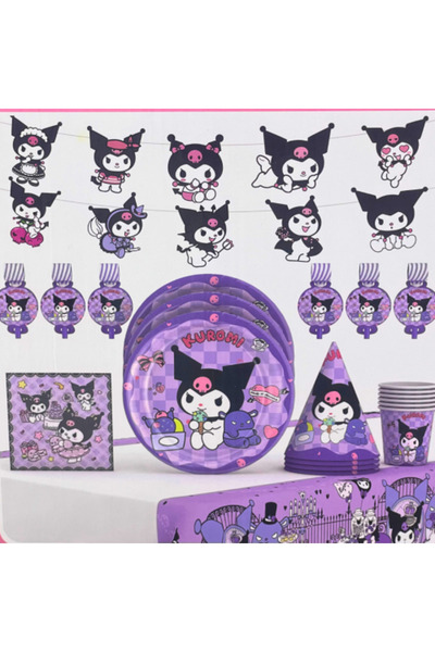 Toybox Kuromi 32-Piece Party Set for Kids Birthday or Theme Party Table Decor...