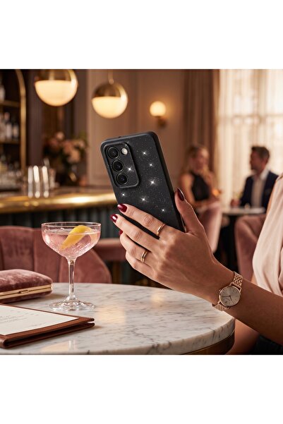 Hatreds Redmi 15 Uyumlu Simli Parlak Silikon Telefon Kılıfı Kamera Korumalı D...