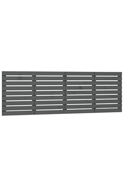 vidaxl Tăblie de pat pentru perete, gri, 206x3x63 cm, lemn masiv pin