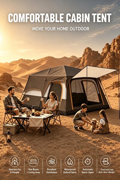 Bleco Camping tents, large/medium/small/spacious cabin-style tents, with livi...