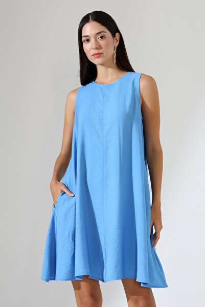 DİVİSTA Women's Sleeveless Loose Dress with Pockets