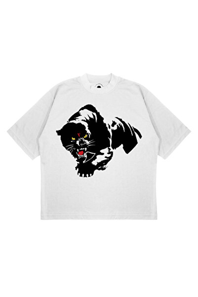 PURE EFFECT Унисекс овърсайз тениска Vlone с принт на Черна пантера, свободна...
