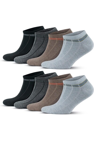 GoWith 4-Pack-8-Pack Cotton Short Sports Relax Patterned Flexible Men's Booties Socks 3147