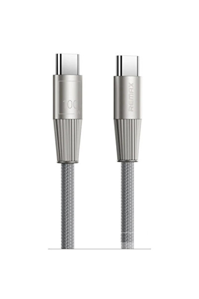 Remax Πλεκτό Καλώδιο USB 3.0 USB-C αρσενικό σε USB-C 100W Ασημί 1.2μ