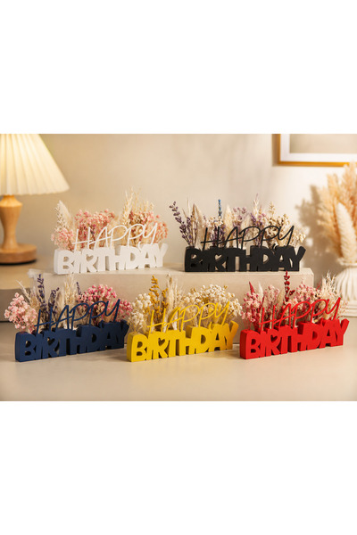 MYE TEKNOLOJİ Decorative Birthday Ornament with Happy Birthday Writing – Drie...