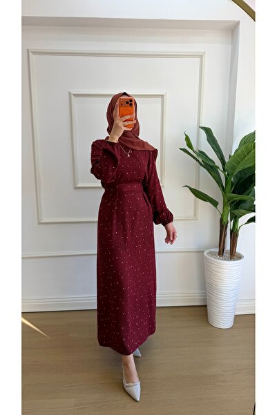 Nisa Nalbantoğlu Patterned Cotton Hijab Dress