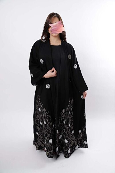 Anaqa Abaya Abaya Crepe Cobra Full Fringed