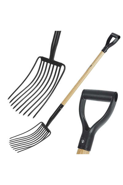 GEKO Furcă pentru cartofi cu 9 dinți, mâner din lemn, 135 cm, G66543