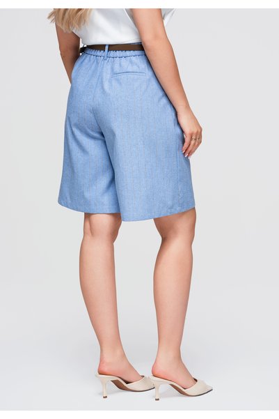 OMBRE Pantaloni scurți de damă, până la genunchi, cu talie înaltă OW-ST-E0016
