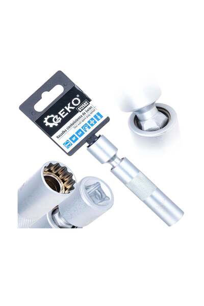 GEKO Cheie tubulară articulată pentru bujii, 14 mm, 3/8 ", Cr-V, G13502