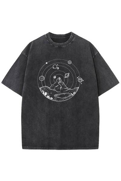 classy moda Unisex Colorful Oversize Printed T-Shirt Streetwear Comfortable F...