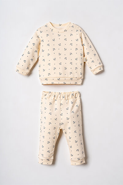 Mini Cotton طقم سويت شيرت للأطفال مكون من قطعتين مصنوع من القطن بنسبة 100% بن...