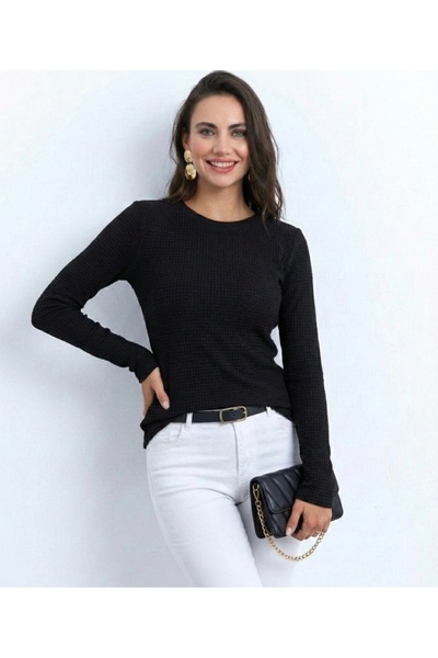 Livizmir Moda Women's Long Sleeve Crew Neck Knitwear Sweater