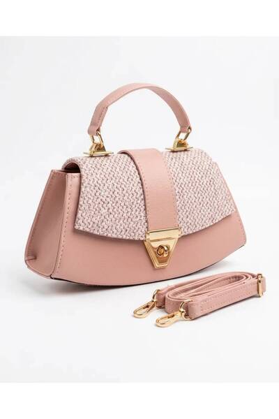 Lurella Collection Women's Triangle Lock Detailed Strap Hand and Shoulder Bag...