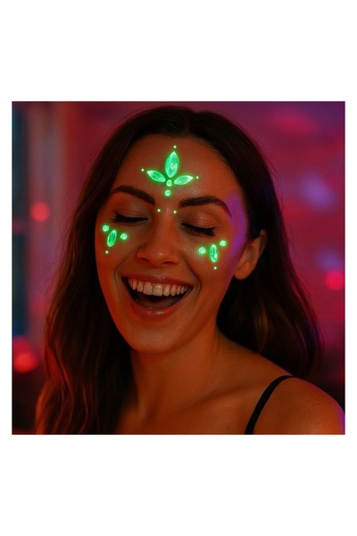 OEM Strasuri autocolante Glow in the Dark pentru față și corp, argintii, iriz...