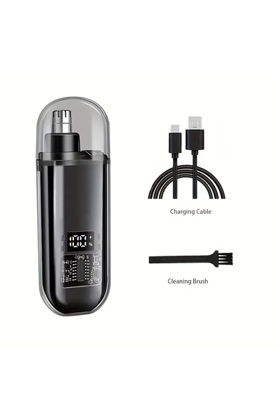 choice2 Black Nose Hair Trimmer Portable Rechargeable Mini Detachable Washabl...