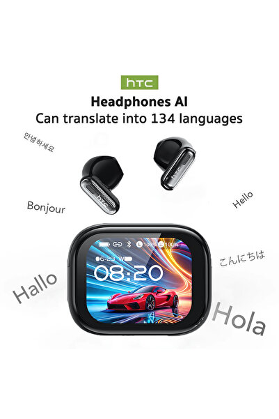 Choice1 Black AI HTC NE68 AI Translator Wireless Bluetooth Earphones Touch Sc...