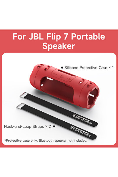 Choice3 red SIKAI Silicone Protective Case for JBL Flip 7 Bluetooth Speaker S...