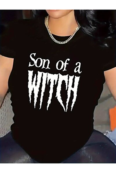 01THEONE تي شيرت قطني بتصميم Son of a Witch، مثالي لحفلات الهالوين، متين وخفي...