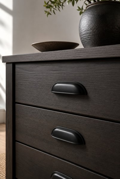 Damla Midye Tas Model Furniture Handle 64 mm – Black